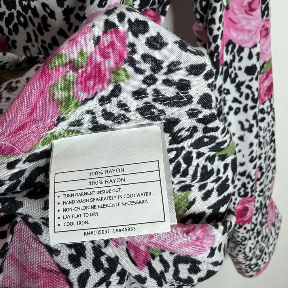Ariat Rose Floral Leopard Snap Western Shirt Womens Small Cowgirl Rodeo Country - Picture 6 of 8